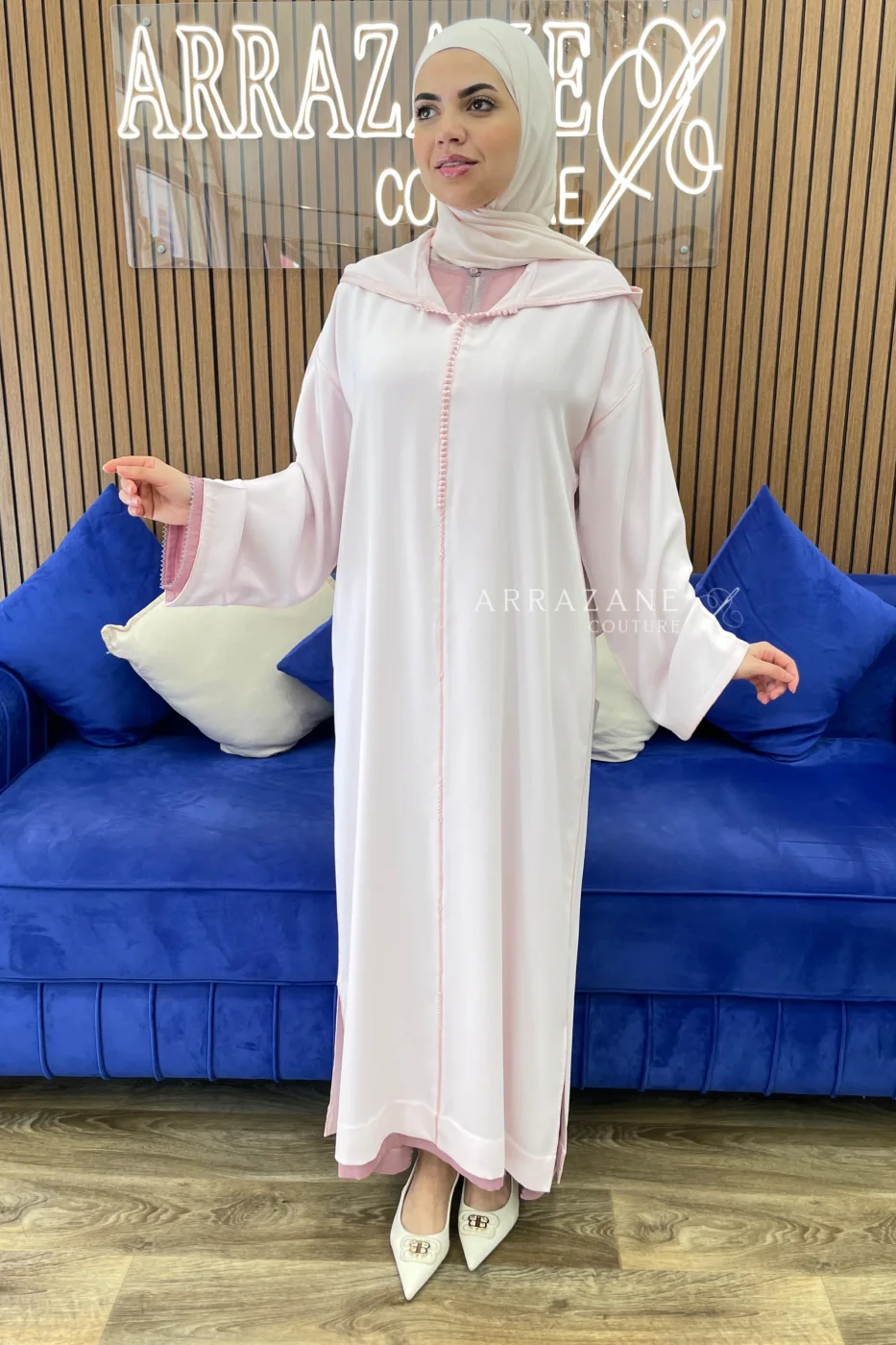 Djellaba Crêpe Berchmen Rose | CasaZaz