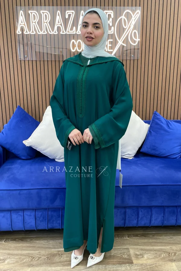 Djellaba Crêpe Debbana Vert Royal | CasaZaz