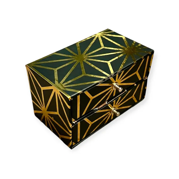 Fashion Paper - Trinket Box with Drawers, (Onyx) 4.75x2.75x2.75 in. | Home & Kitchen Delights