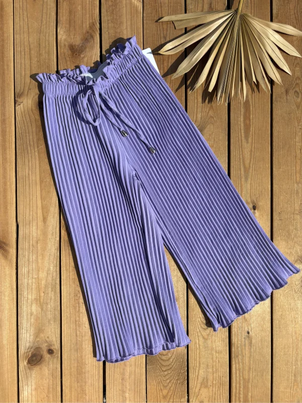 Pantalon fluide plissé lila  | Lena in Love 