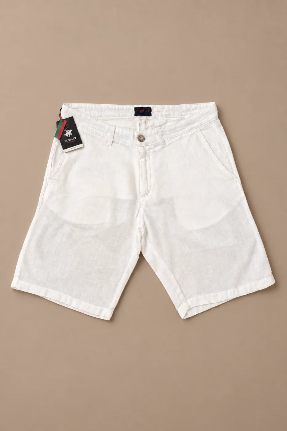 Calções de Linho Novally em Branco | definne