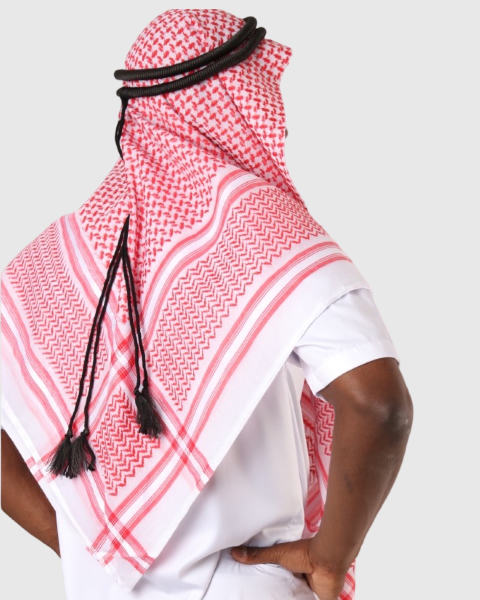 KEFFIEH PALESTINIEN - ROUGE ET BLANC  | AMCOSMETIK