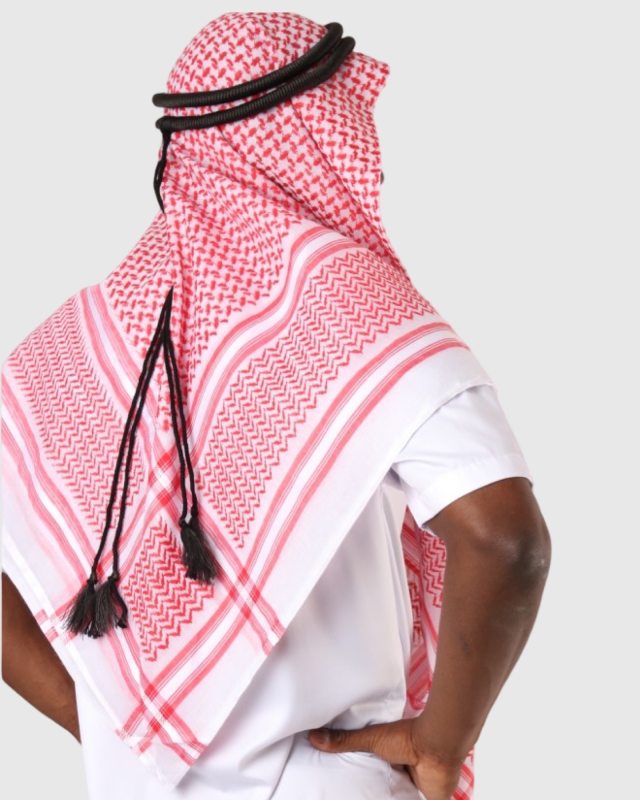 KEFFIEH PALESTINIEN - ROUGE ET BLANC  | AMCOSMETIK