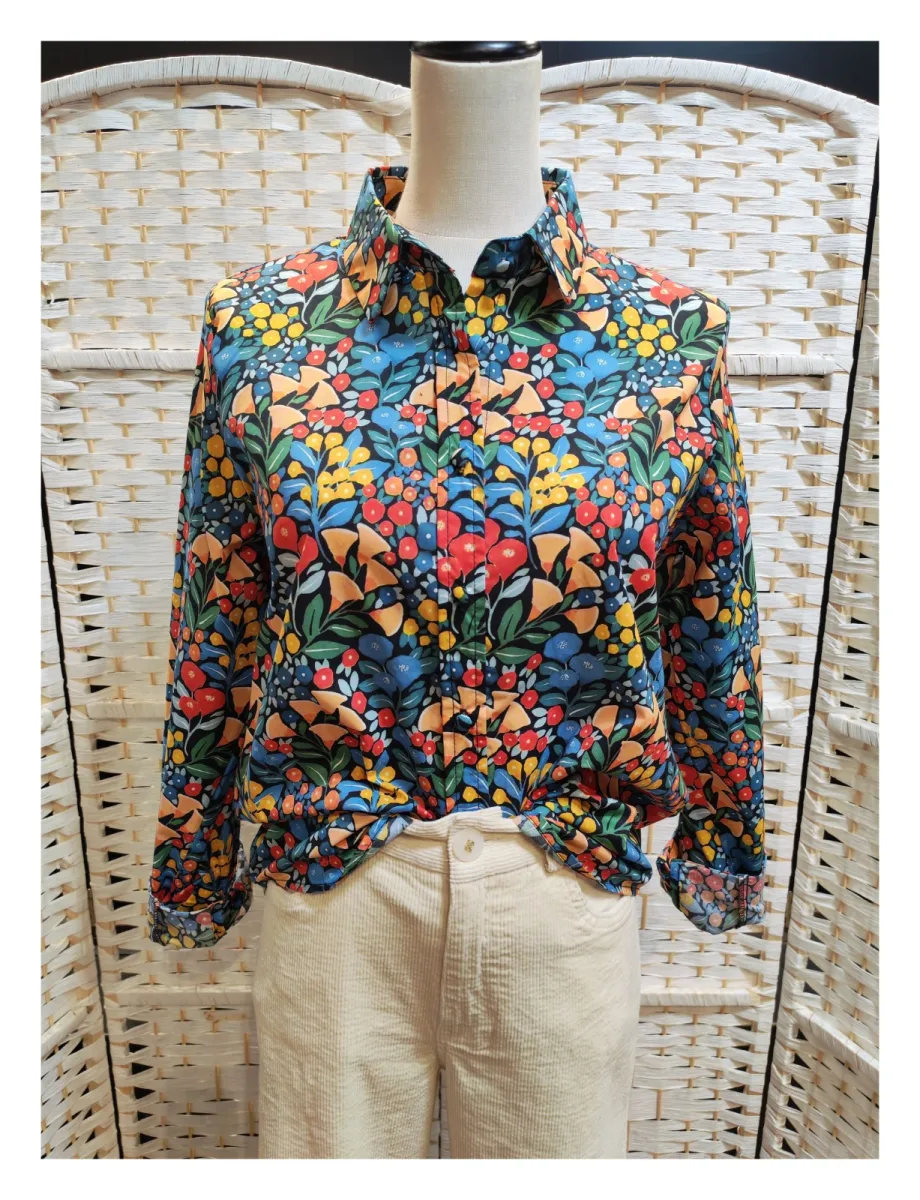 Chemise fleurie multicolore en coton | Deal Only One