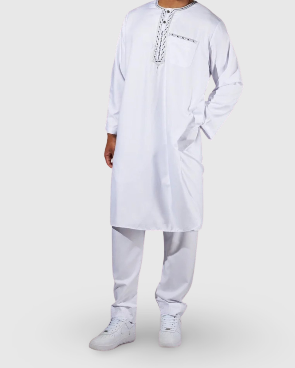 ENSEMBLE QAMIS 2 PIÈCES BLANC | AMCOSMETIK