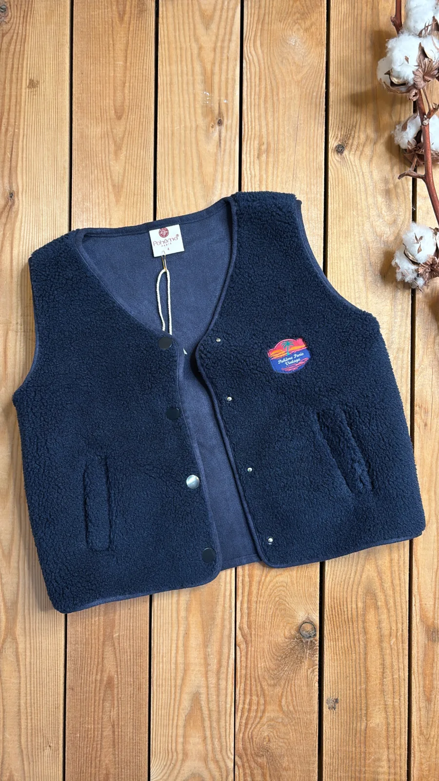 Gilet bleu en teddy Poheme  | Lena in Love 