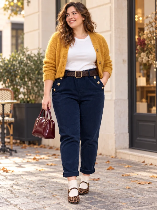 Pantalon " Victoria " marine 42 au 50/52 | Les Chics Filles by Sab