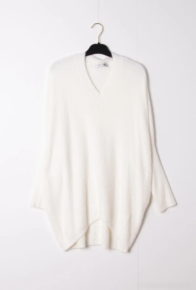 Pull tunique effet fourrure oversize  | Nuances by maison Lanoo 