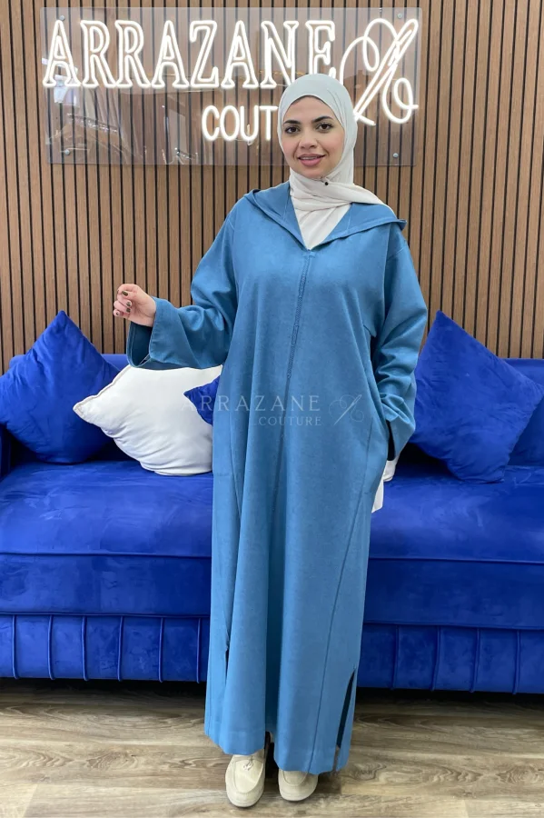 Djellaba Cachemire Bleu Jean | CasaZaz