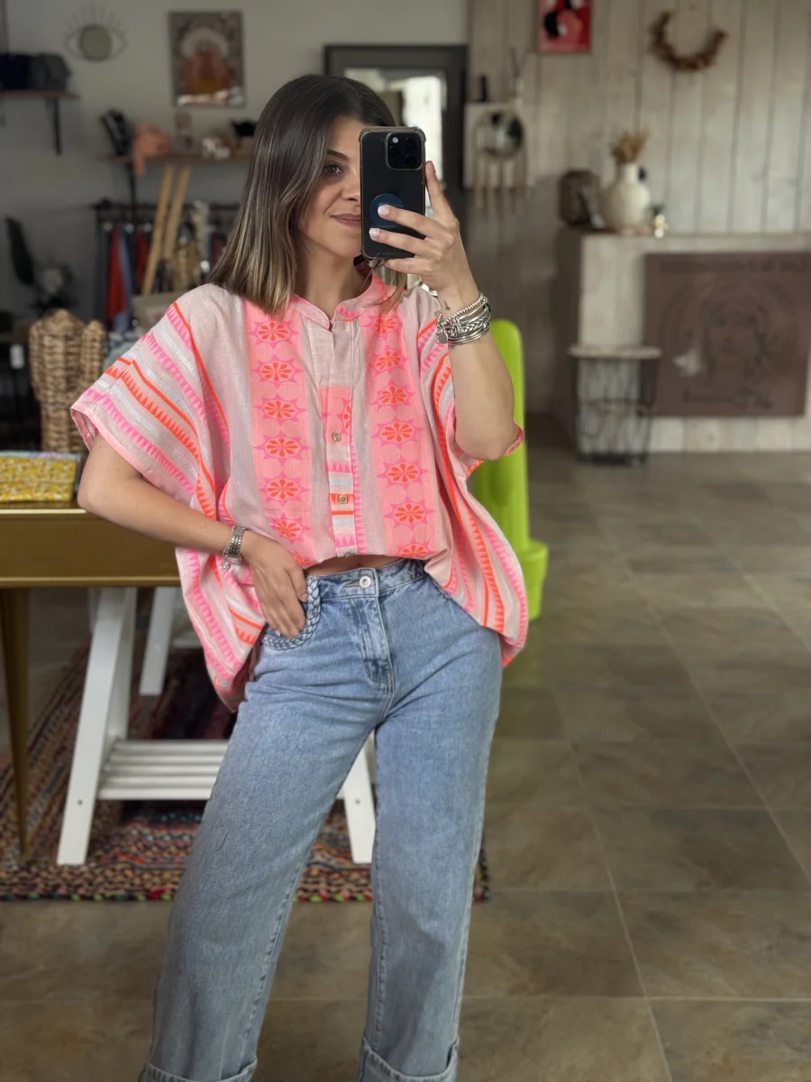 Chemise TAÏS rose | Les bohemiennes Le Bouscat