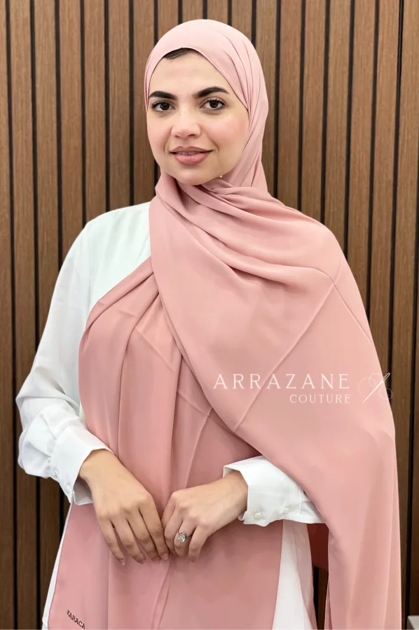 Châle Crêpe Uni Abricot | CasaZaz