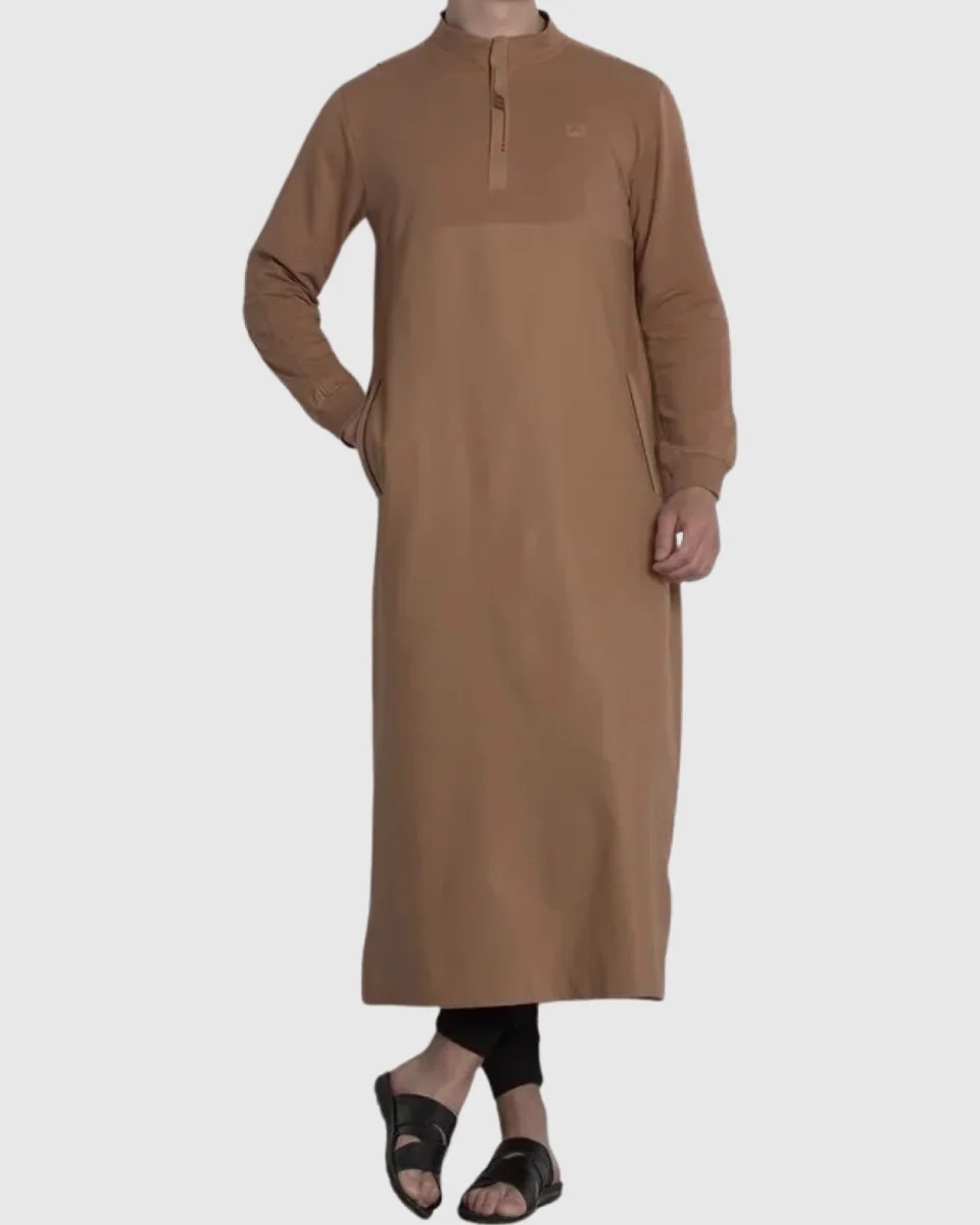 QAMIS LONG SUBTIL CAMEL ET MARRON | AMCOSMETIK