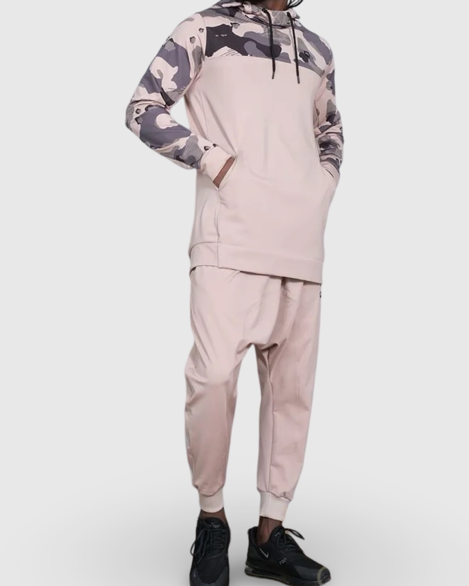 ENSEMBLE ARMY NG BEIGE SAROUEL ET SWEAT CAPUCHE | AMCOSMETIK