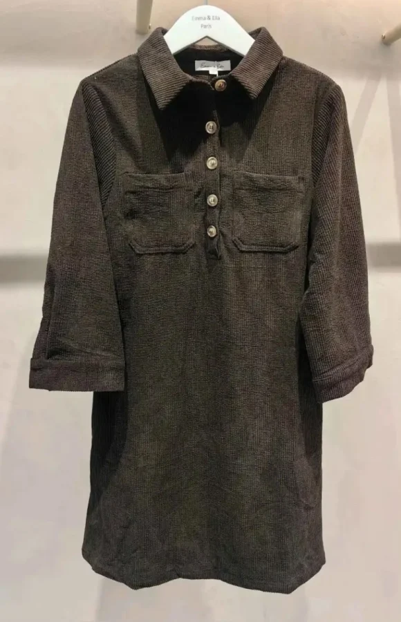 Robe chemise velours côtelé | Jus de coco