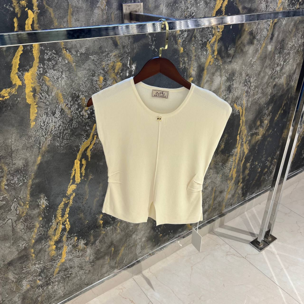 Hermes Paris Tank Top Beige Gold H | MASSIMOLUXURYOUTLET