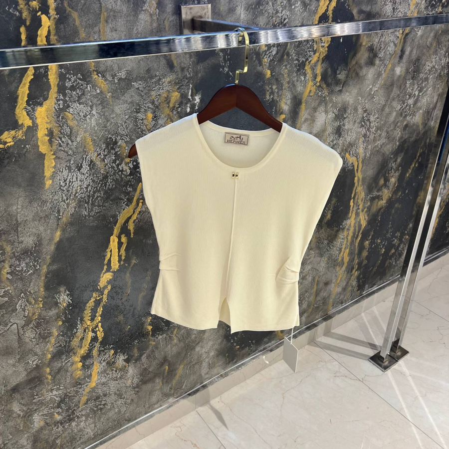 Hermes Paris Tank Top Beige Gold H | MASSIMOLUXURYOUTLET