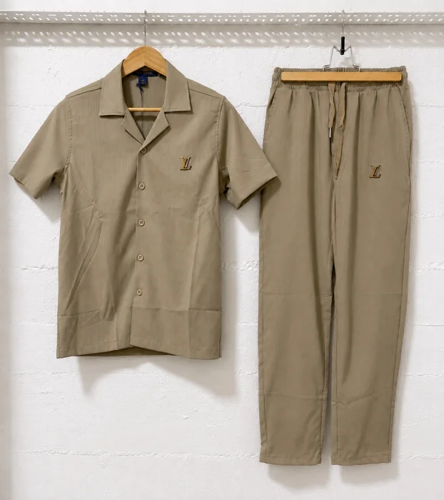 Louis Vuitton Set Short Sleeve Shirt Beige | 