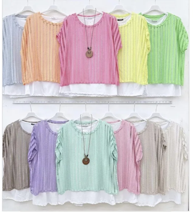 Shirt Lochi mit Top AA65 | LL-Fashion