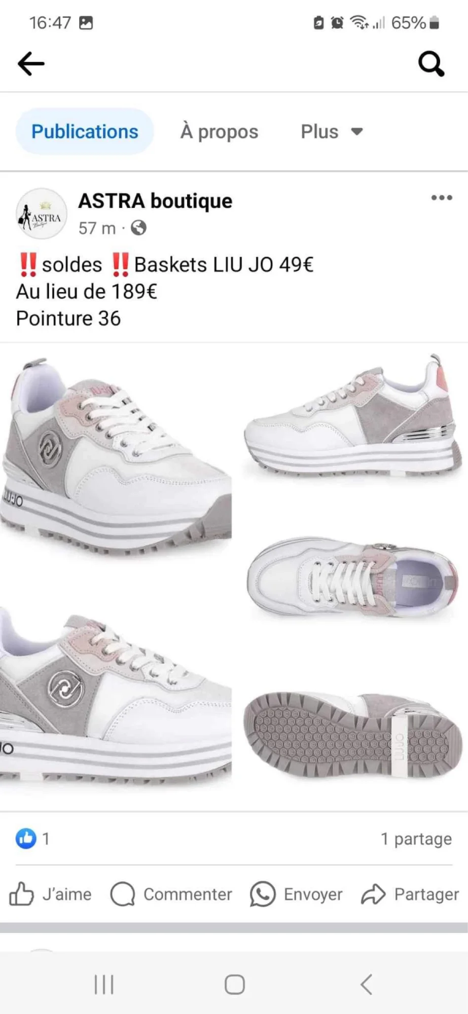 Basket liu jo 36 | Astra boutique 