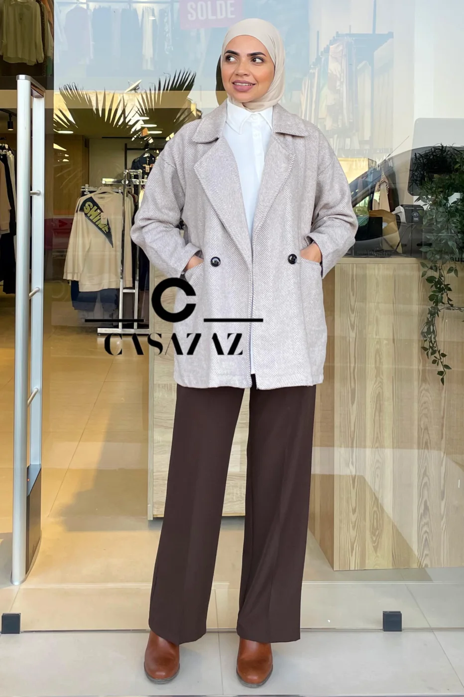 Manteau croisé effet cachemire | CasaZaz