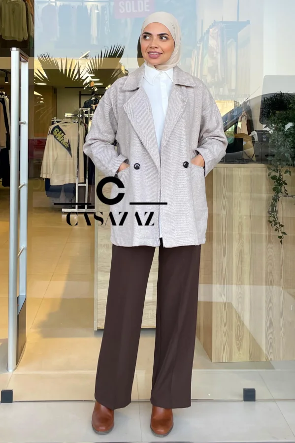 Manteau croisé effet cachemire | CasaZaz