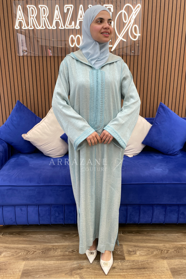Djellaba Kamkha Bleu Ciel | CasaZaz
