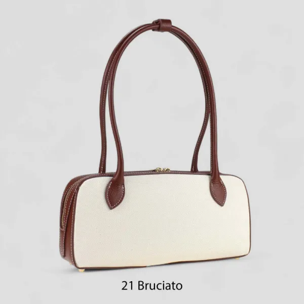 Borsa bicolore canvas e pelle | Carvin Bags
