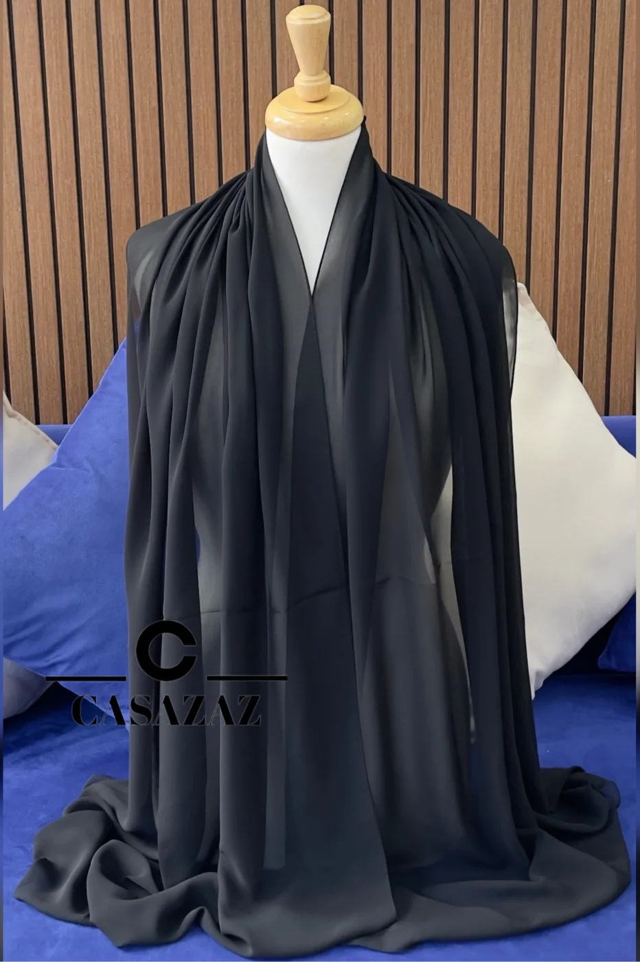 Châle Crêpe Uni Noir | CasaZaz