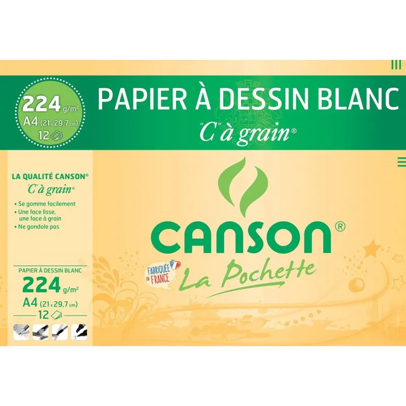 Papier Canson blanc C à grain 224g | GX-IVOIRE SERVICE 
