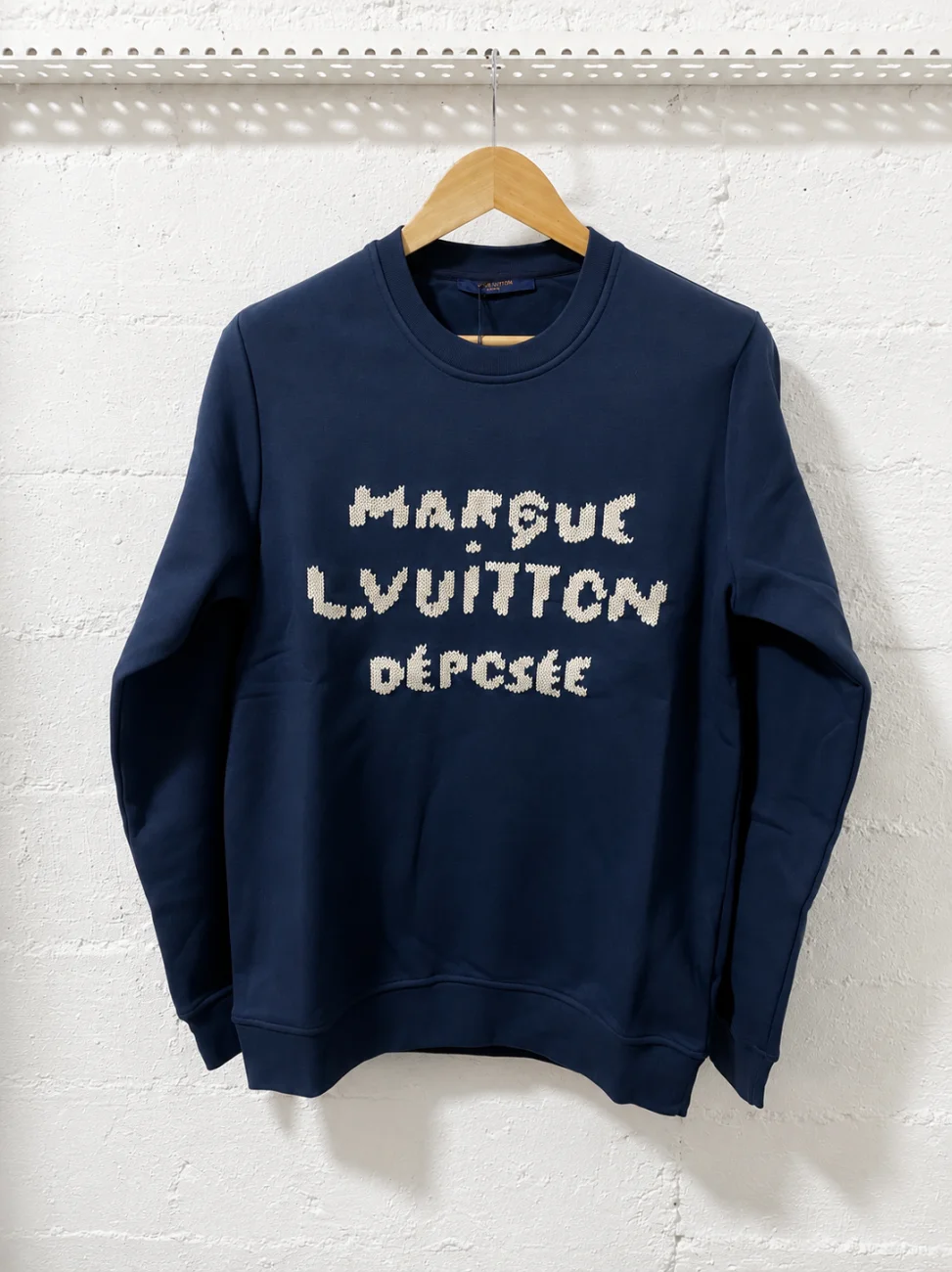 Louis Vuitton Sweatshirt Emroidered Signature Dark Blue | 