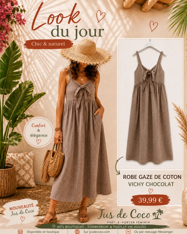 Robe longue vichy | Jus de coco