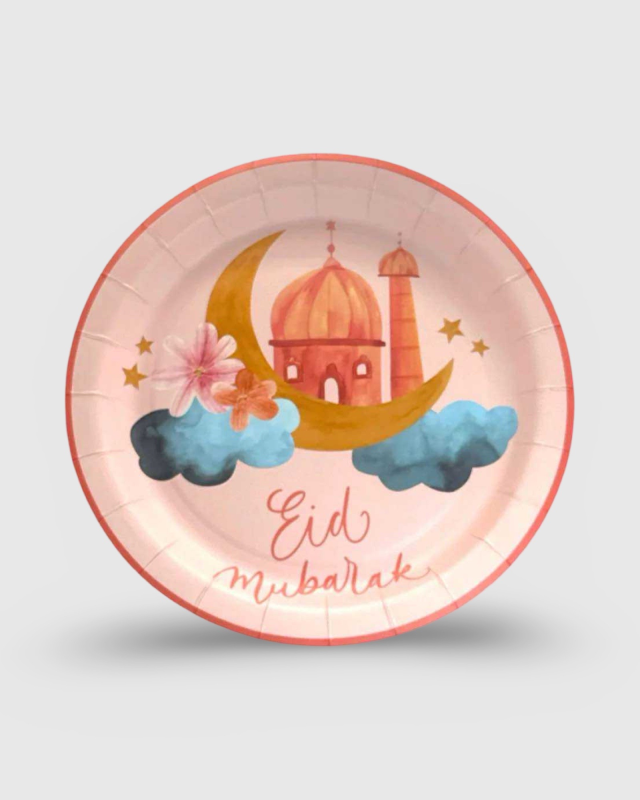 LOTS 6 PCS ASSIETTES EN CARTON EID - MOSQUÉE NUAGES (23,2CM) | AMCOSMETIK