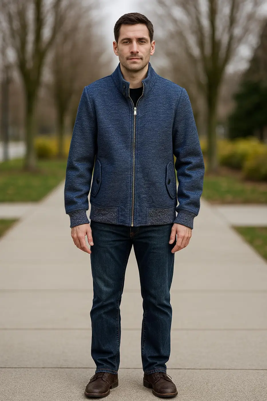 Bomber Giubbotto Uomo in Tessuto - Blu | GIMARK