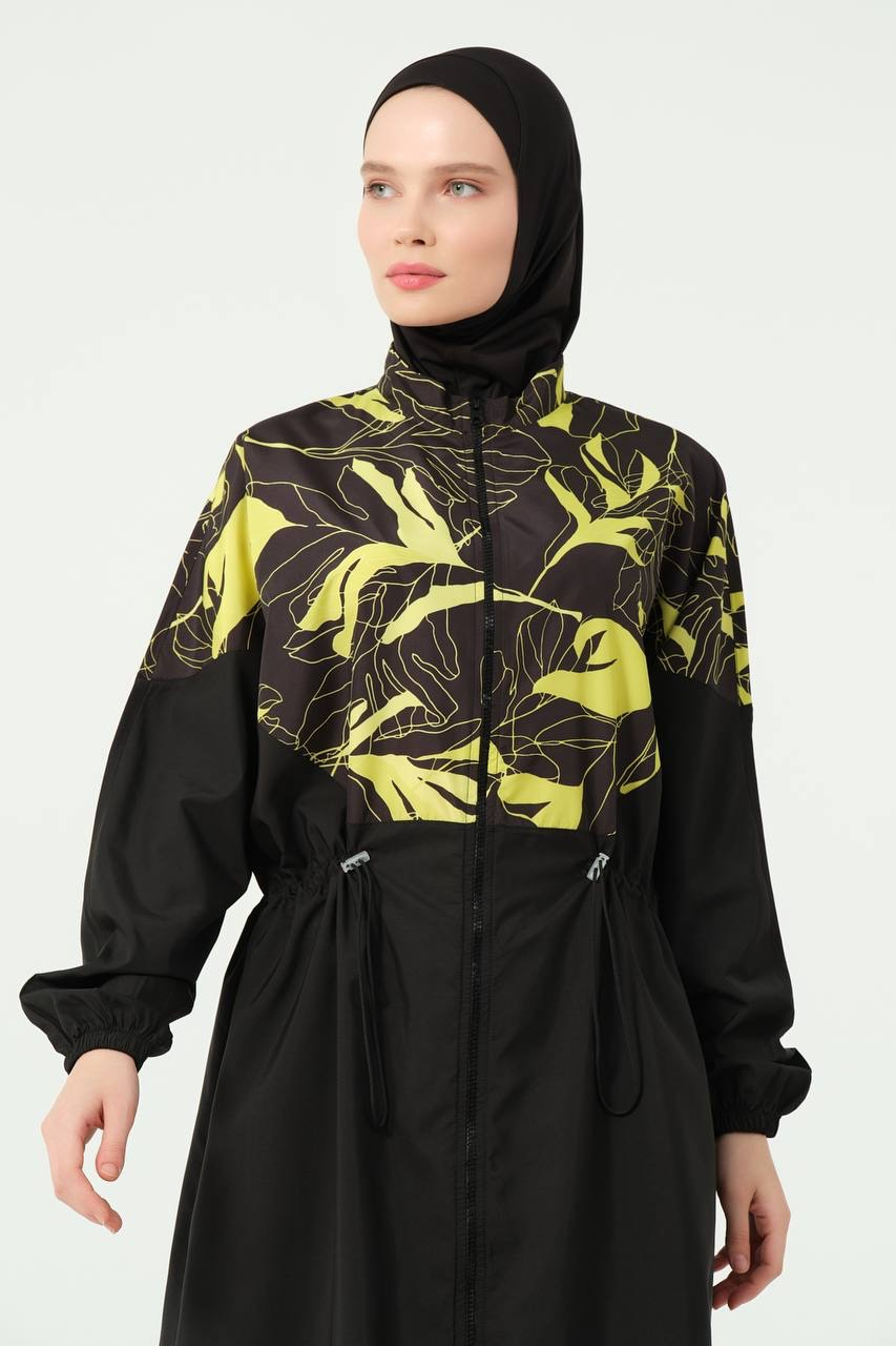 Burkini oversize Long Imprimé Noir | CasaZaz