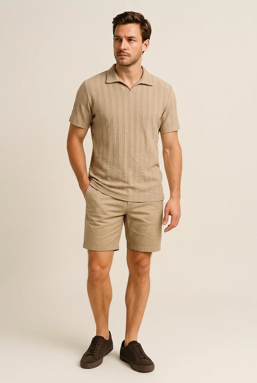 Maglietta Uomo Colletto a Polo Senza Bottoni - Coloniale | GIMARK