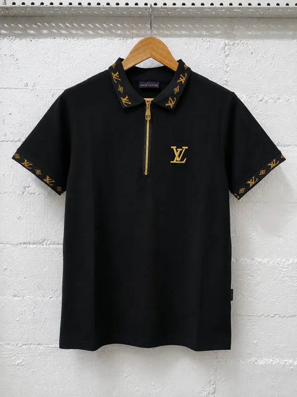 Louis Vuitton Zip Up Polo Black/Gold | 