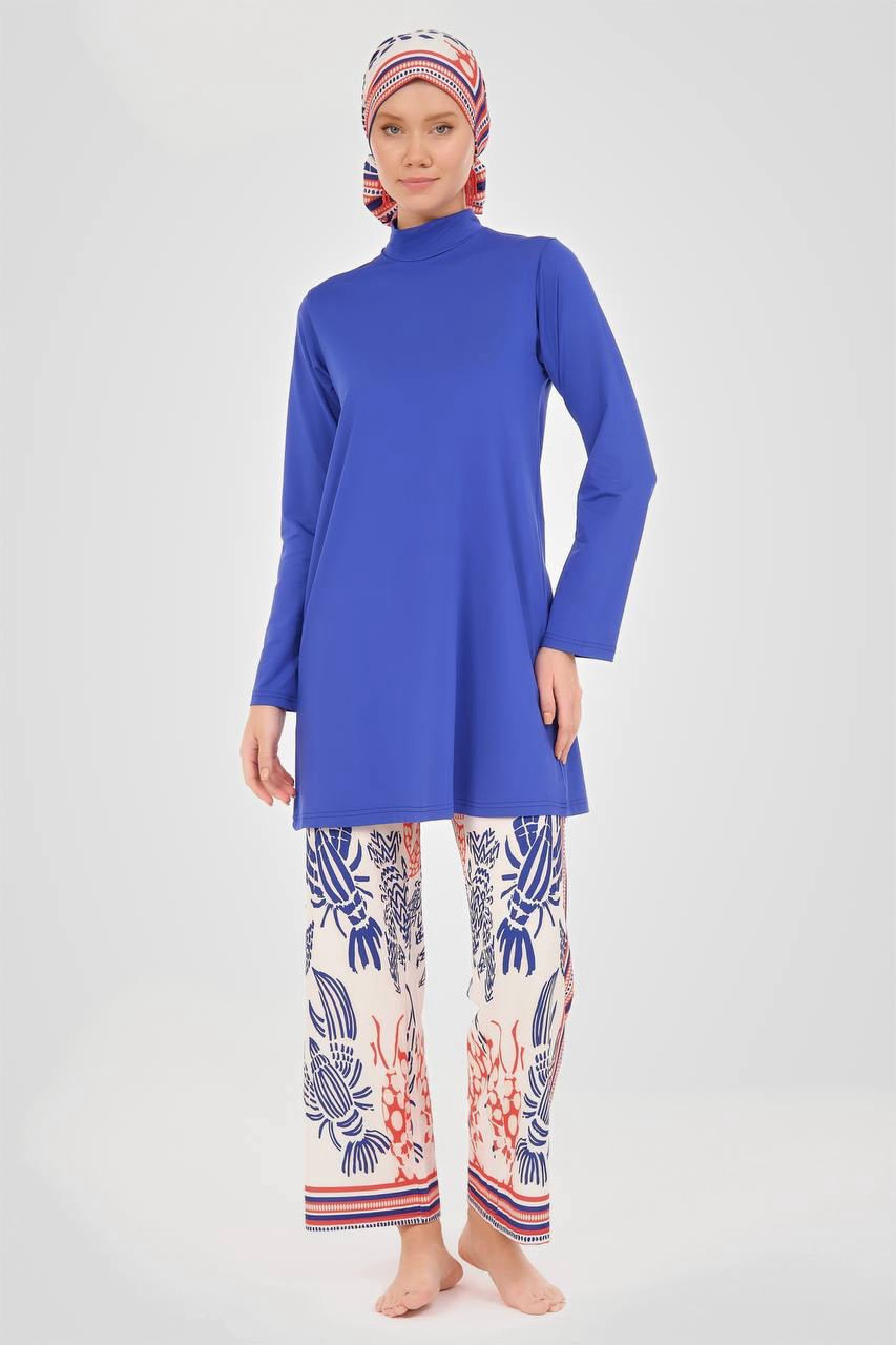Burkini Imprimé Bleu Roi | CasaZaz