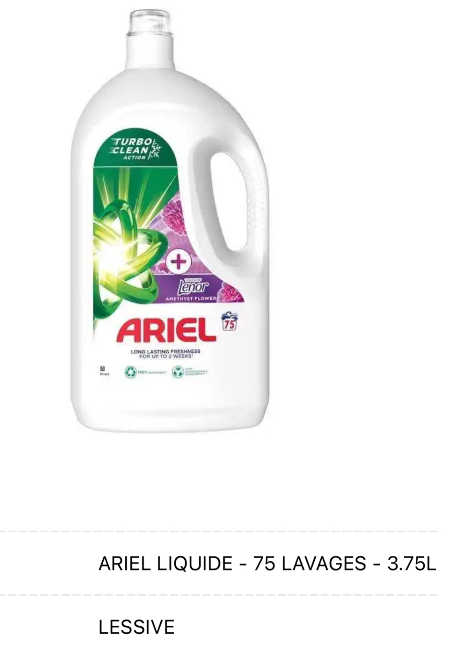Ariel 75 lavages by lenor | fresh home