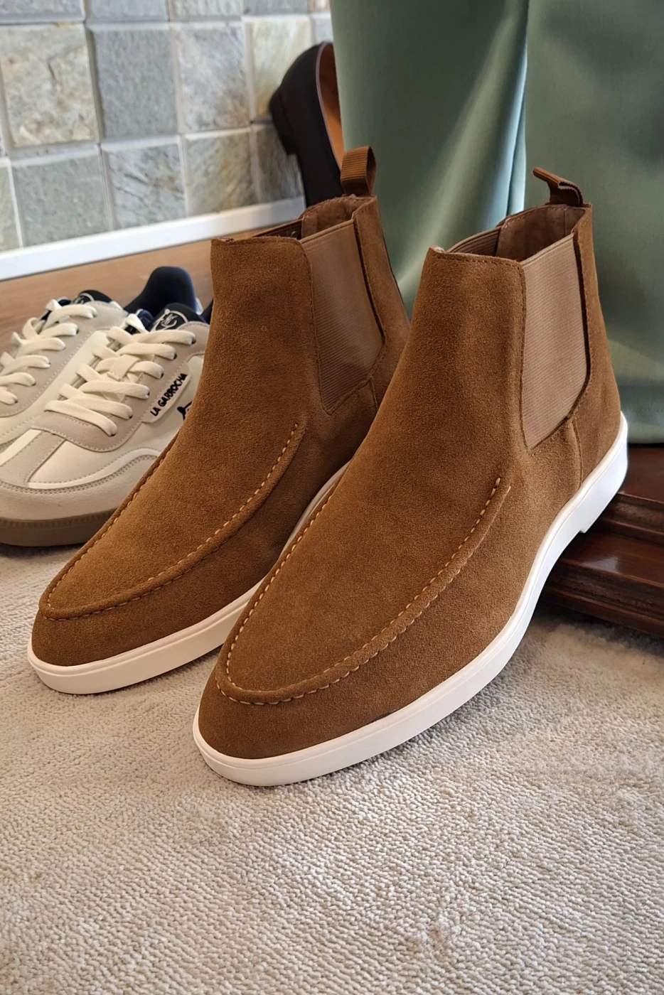 Bota Masculina Chelsea Riviera em Camurça Camel Cod.920 | definne