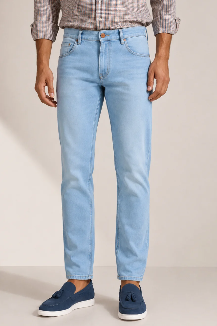 Calça Jeans Clássica Regual fit La Garrocha em Azul Claro | definne