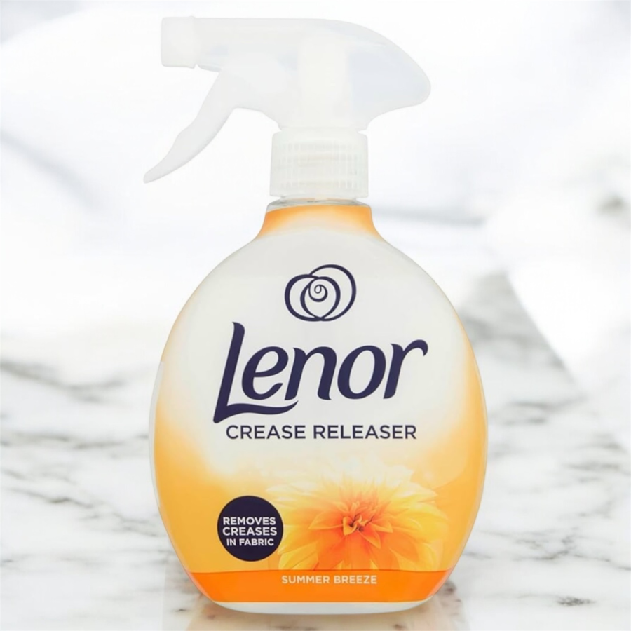 LENOR Crease Spray anti-plis pour éliminer les plis dans le tissu, Brise d'été, 500 ml, Aérosol, Adoucissant textile | Miniprix