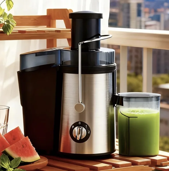 Exprimidor centrifugado potente de 500W con puerto de alimentación de 3 pulgadas | STORE TECH MONGI E&E