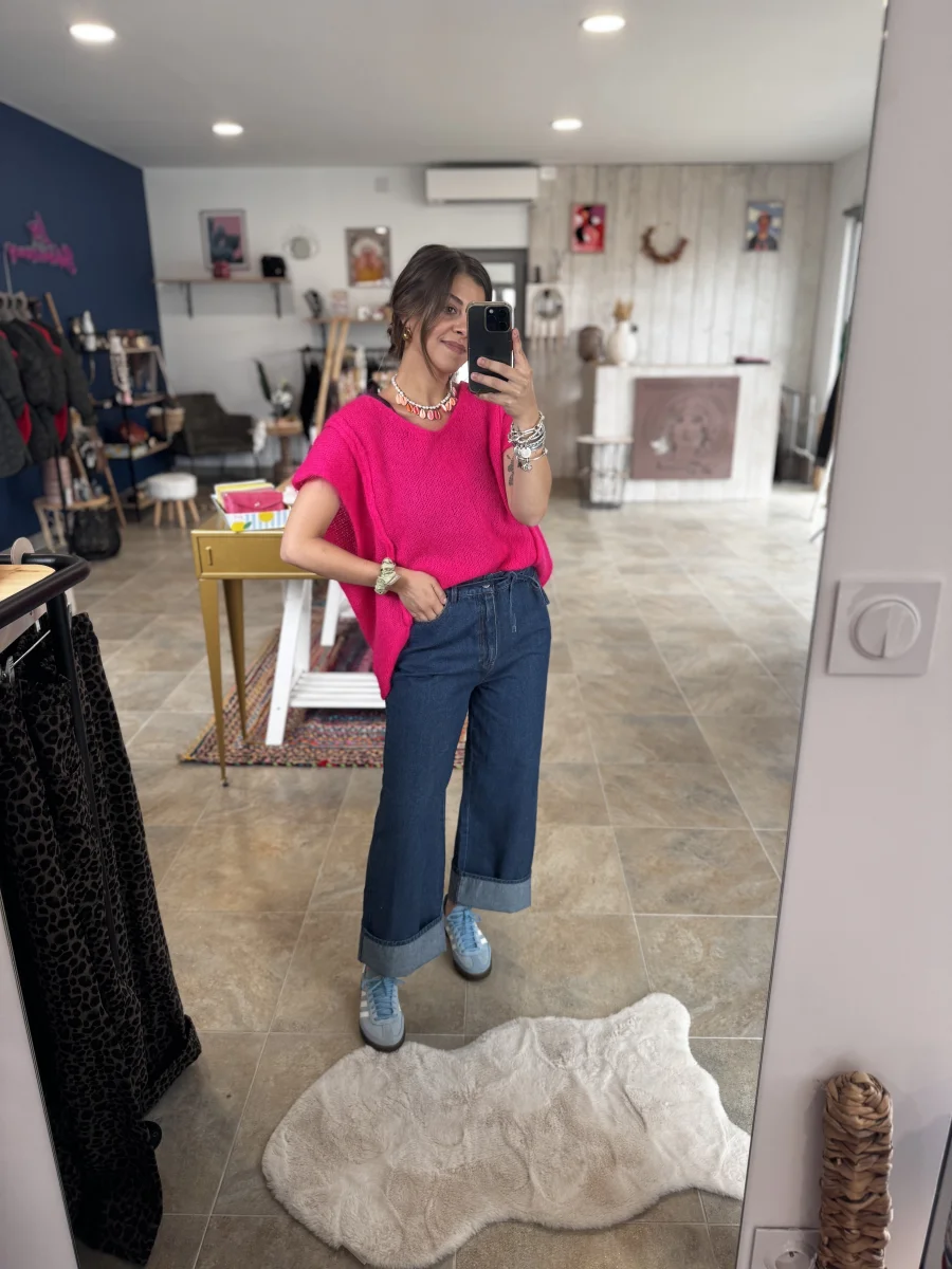 Pull ÉNORA rose fluo | Les bohemiennes Le Bouscat