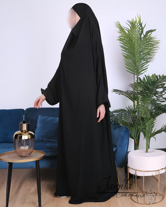 JILBAB 1 PIÈCE NOIR - JAMILA  | AMCOSMETIK