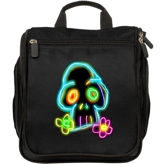 💠NFT NEON SKULL 1💠 TOILETRY MAKEUP BAG | 💠 ℕ𝔽𝕋 𝕄𝕖𝕣𝕔𝕙 💠