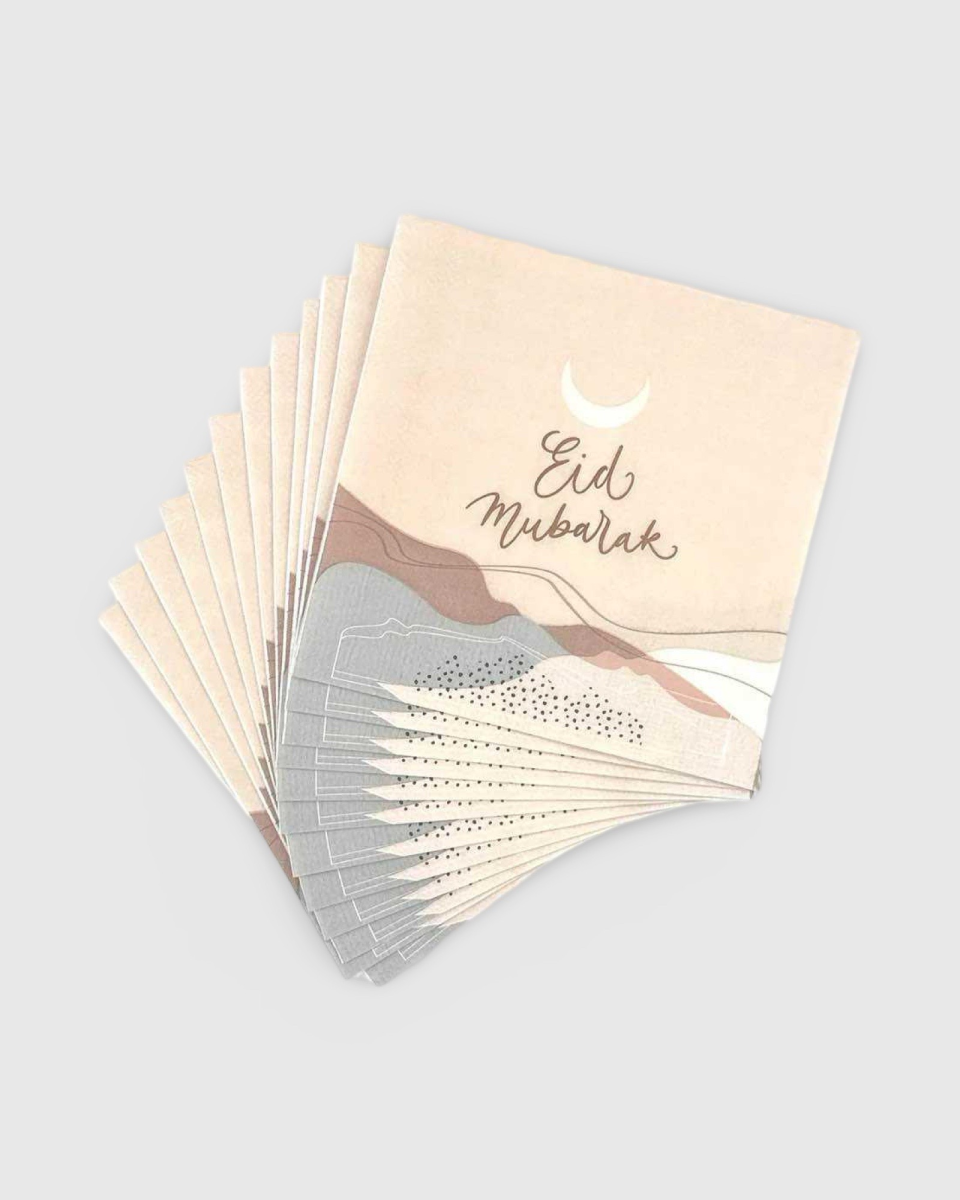 LOTS 6 SERVIETTES EN PAPIER EID - HORIZON DE DUNES (33x33CM) | AMCOSMETIK