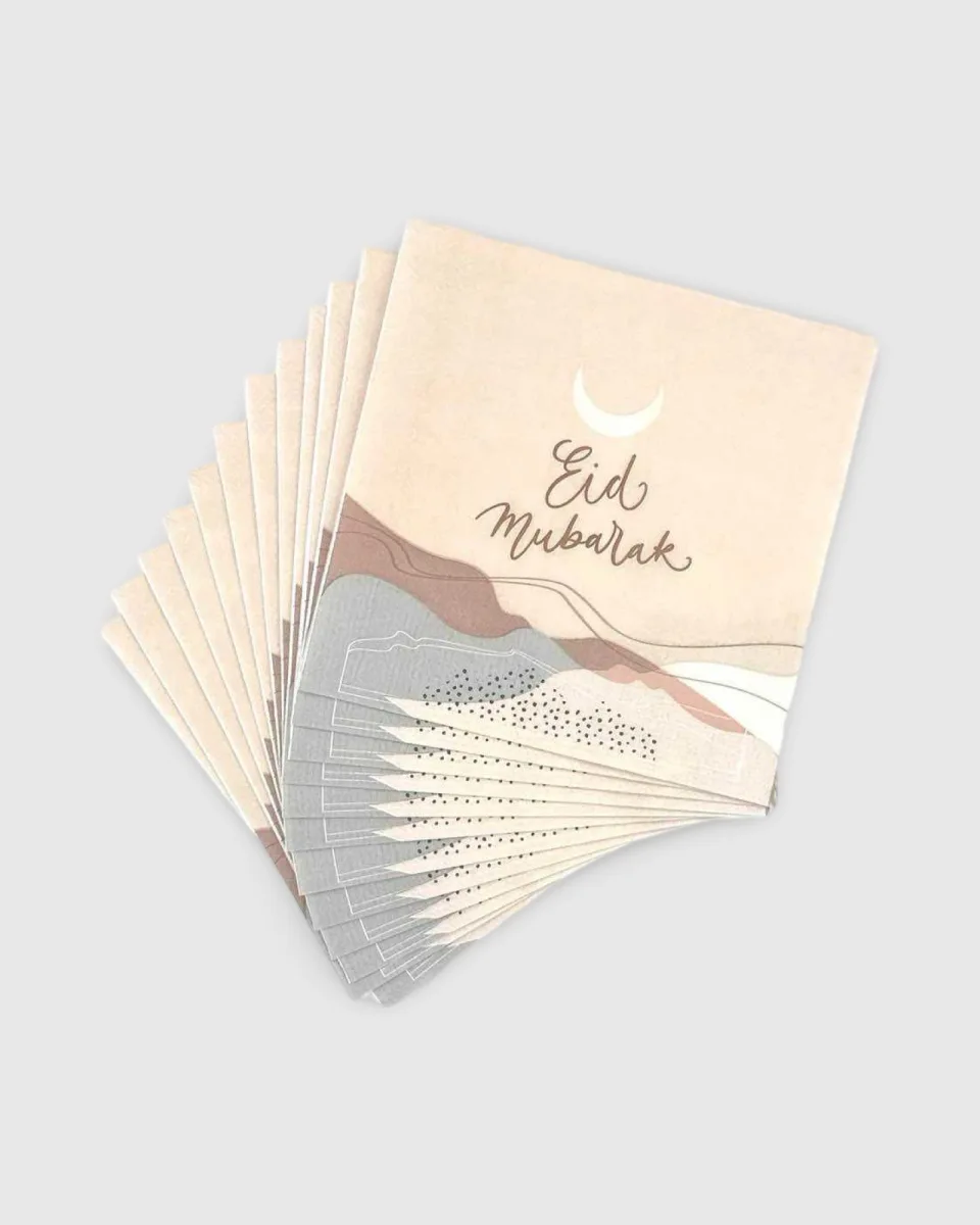 LOTS 6 SERVIETTES EN PAPIER EID - HORIZON DE DUNES (33x33CM) | AMCOSMETIK