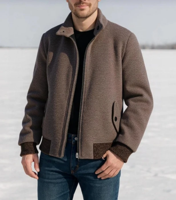 Bomber Giubbotto Uomo in Tessuto - Marrone | GIMARK