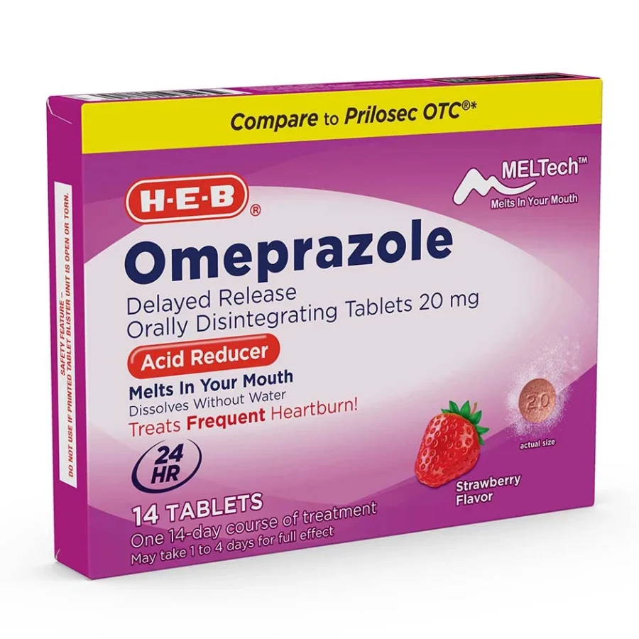 H‑E‑B Omeprazole Acid Reducer 20 mg Delayed Release Tablets | Hit-The-Stage Pharmacy
