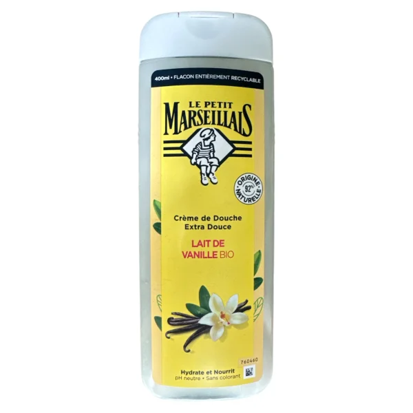 Le Petit Marseillais Crème de Douche Extra Douce Lait de vanille Bio ( flacon de 400 ml ) | Miniprix